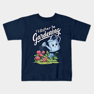 I'd Rather Be Gardening. Gardening Lover Kids T-Shirt